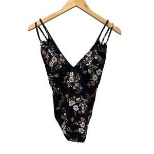 Beach Betty Miracle Brand Slim Black
Floral One Piece Swim L NWT